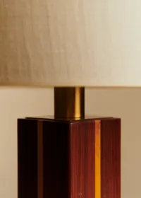 Lampe à poser vintage art déco - Bois et laiton — view 2