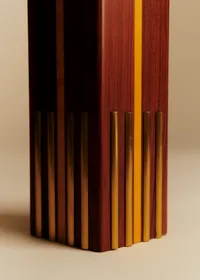 Lampe à poser vintage art déco - Bois et laiton — view 3