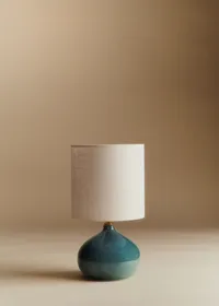 Lampe Banjo petit modèle - Bleu Orage - Abat-jour Dolce - Jute Écru — view 2