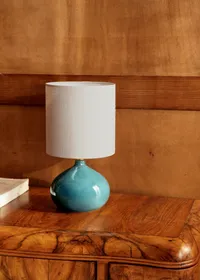 Lampe Banjo petit modèle - Bleu Orage - Abat-jour Dolce - Jute Écru — view 4
