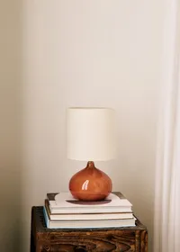 Lampe Banjo petit modèle - Rouille - Abat-jour Dolce - Jute Écru — view 2