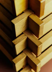 Lampe cubique vintage en bois - Bois — view 3