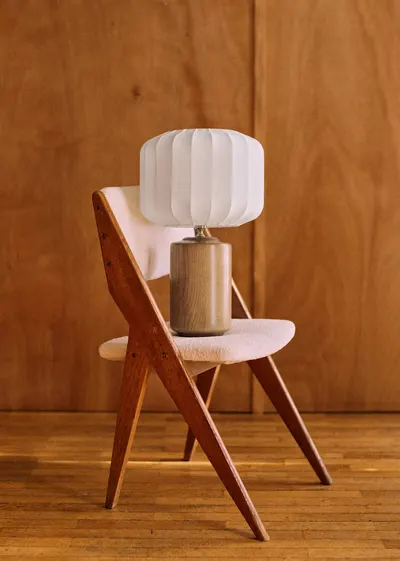 Lampe Mezzo - Bois - Abat-jour Mezzo - Écru