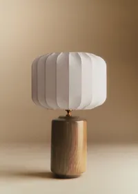 Lampe Mezzo - Bois - Abat-jour Mezzo - Écru — view 4