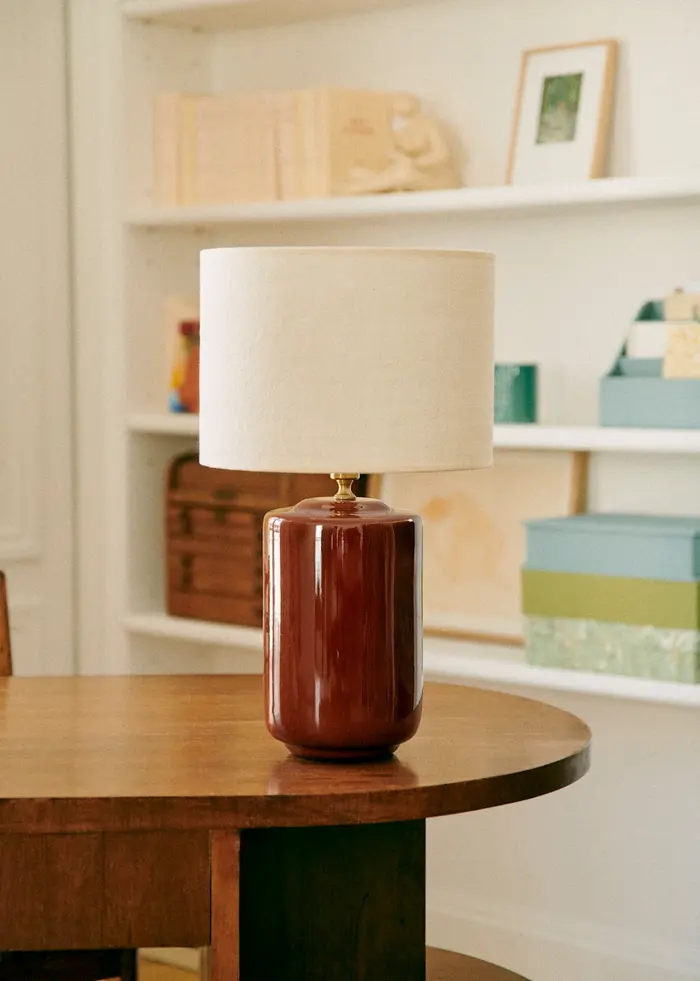 Lampe Mezzo - Caramel - Abat-jour Dolce - Jute Écru