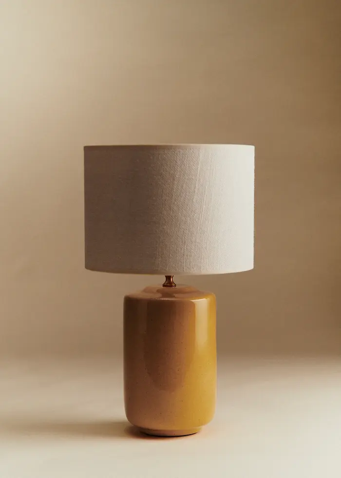 Lampe Mezzo - Safran - Abat-jour Dolce - Jute Écru