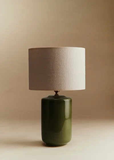 Lampe Mezzo - Sauge - Abat-jour Dolce - Jute Écru