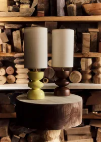 Lampe Romie Objetti Petit Modèle - Noyer - Abat-jour Petit Modèle Romie — view 5