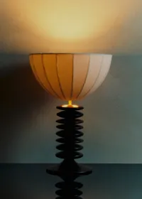 Lampe Tango - Acajou - Abat-jour Tango - Coton écru — view 2