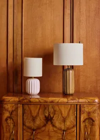 Lampe Traviata - Bois - Abat-jour Dolce - Jute Écru — view 3