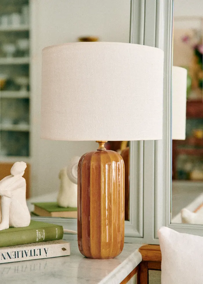 Lampe Traviata - Caramel - Abat-jour Dolce - Jute Écru