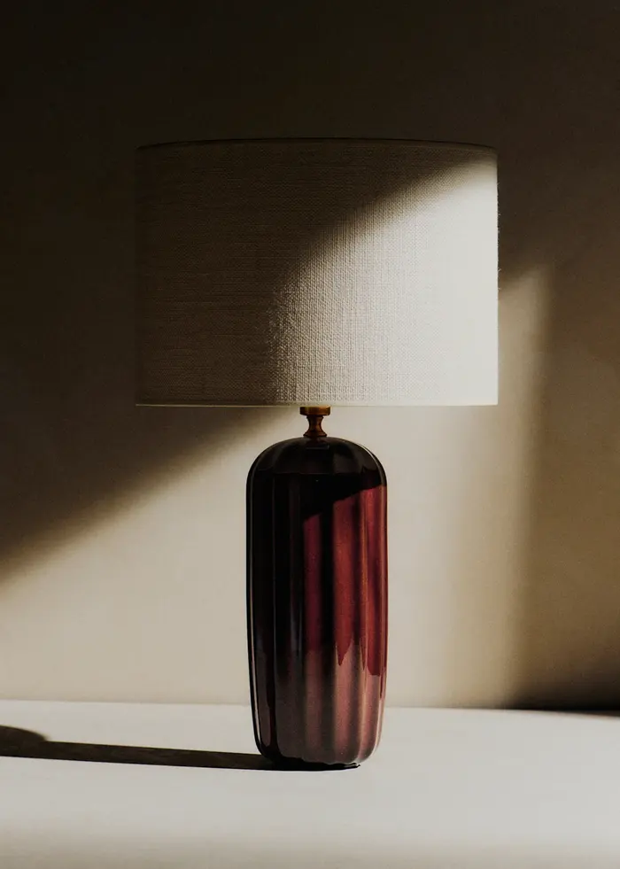 Lampe Traviata Grand Modèle - Moka - Abat-jour Dolce - Jute Écru
