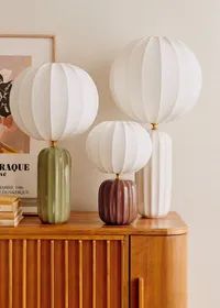 Lampe Traviata petit modèle - Acajou - Abat-jour Sonate - Écru — view 3