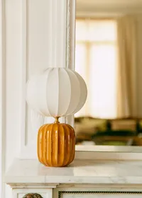 Lampe Traviata petit modèle - Caramel - Abat-jour Sonate - Écru — view 3
