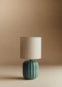Lampe Traviata petit modèle - Lagon - Abat-jour Dolce - Jute Écru — view 2