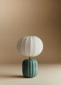 Lampe Traviata petit modèle - Lagon - Abat-jour Sonate - Écru — view 2