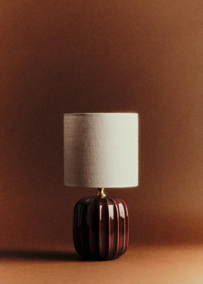 Lampe Traviata petit modèle - Moka - Abat-jour Dolce - Jute Écru