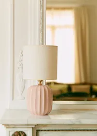 Lampe Traviata petit modèle - Rose - Abat-jour Dolce - Jute Écru — view 2
