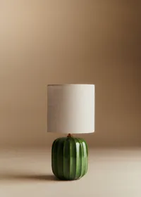 Lampe Traviata petit modèle - Vert - Abat-jour Dolce - Jute Écru — view 2