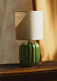 Lampe Traviata petit modèle - Vert - Abat-jour Dolce - Jute Écru — view 4
