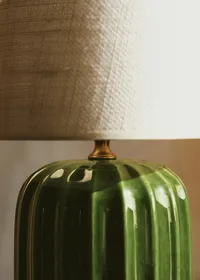 Lampe Traviata petit modèle - Vert - Abat-jour Dolce - Jute Écru — view 5