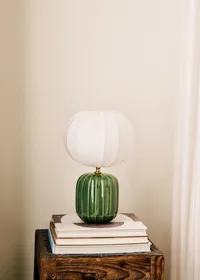 Lampe Traviata petit modèle - Vert - Abat-jour Sonate - Écru — view 2