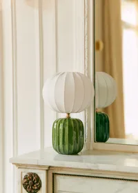 Lampe Traviata petit modèle - Vert - Abat-jour Sonate - Écru — view 3