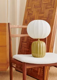 Lampe Traviata petit modèle - Vert olive - Abat-jour Sonate - Écru — view 2