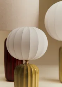 Lampe Traviata petit modèle - Vert olive - Abat-jour Sonate - Écru — view 3