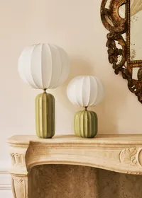 Lampe Traviata petit modèle - Vert olive - Abat-jour Sonate - Écru — view 5