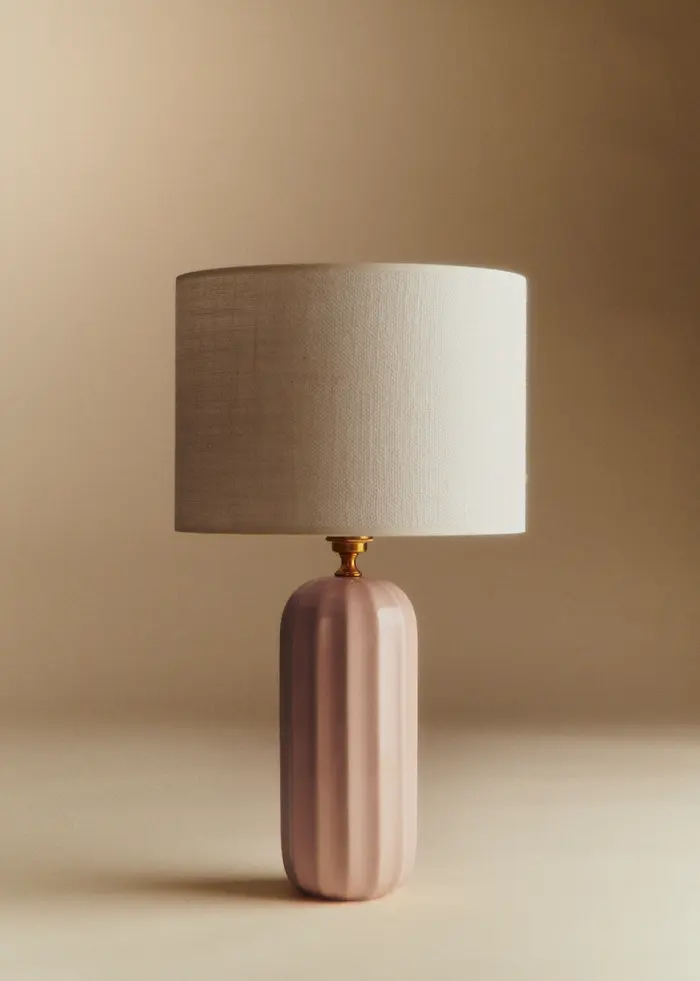Lampe Traviata - Rose - Abat-jour Dolce - Jute Écru