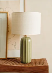 Lampe Traviata - Vert Olive - Abat-jour Dolce - Jute Écru — view 2