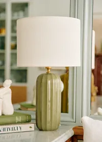 Lampe Traviata - Vert Olive - Abat-jour Dolce - Jute Écru — view 3