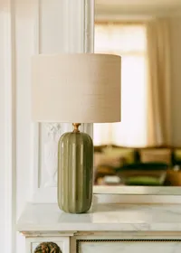 Lampe Traviata - Vert sauge - Abat-jour Dolce - Jute Écru — view 2
