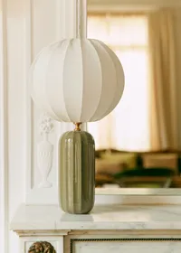 Lampe Traviata - Vert sauge - Abat-jour Sonate - Écru — view 3