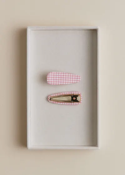 Lot de 2 barrettes - Vichy Rose