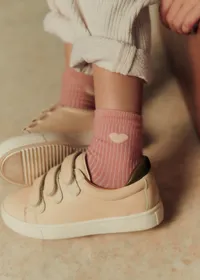 Lot de 2 chaussettes Coeurs - Rose Coeur / Beige Chiné Coeur — view 2