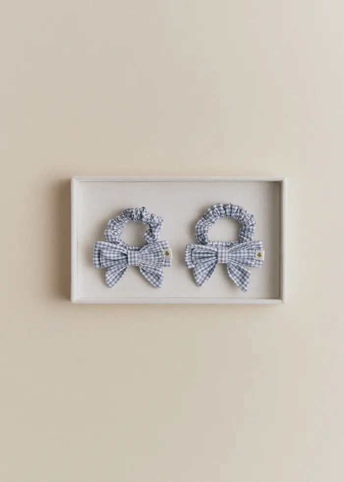 Lot de 2 Chouchou Noeud - Vichy Marine