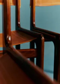 Lot de 4 chaises Gigi Radice années 60 - Cuir et Bois de Rose — view 5