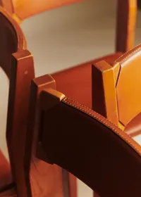 Lot de 4 chaises Luigi Gorgoni par Roche Bobois années 70 - Orme et Cuir — view 4