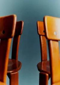 Lot de 4 chaises scandinave vintage en bois massif - Bois Massif — view 3