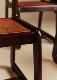 Lot de 4 chaises vintage par Willy Rizzo - Bois laqué et cannage — view 2