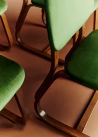 Lot de 4 chaises vintage velours vertes - Velours — view 4