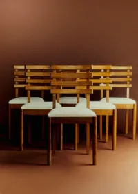 Lot de 6 chaises en chêne années 40 - Chêne teinté — view 3