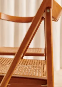 Lot de 6 chaises pliantes par Aldo Jacobert années 60 - Cannage — view 2