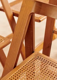 Lot de 6 chaises pliantes par Aldo Jacobert années 60 - Cannage — view 4