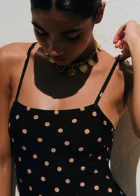 Maillot de bain Solara - Pois Beige Fond Noir — view 2