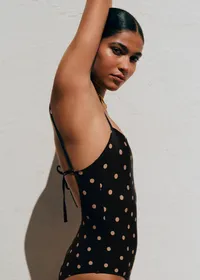 Maillot de bain Solara - Pois Beige Fond Noir — view 5