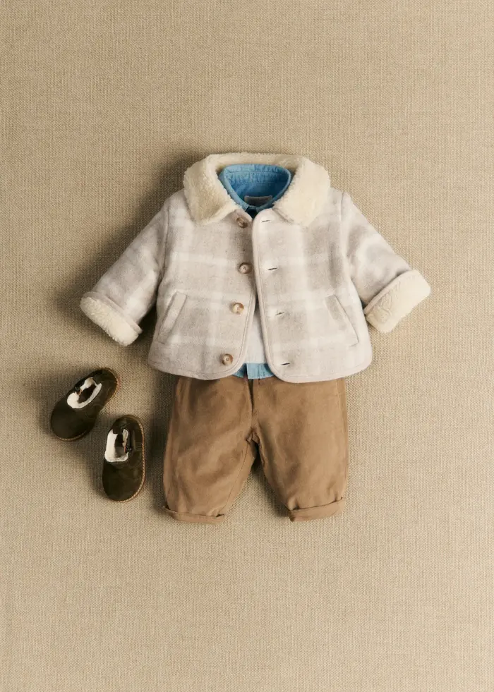 Manteau Abel - Carreaux Beige Écru