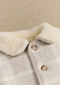 Manteau Abel - Carreaux Beige Écru — view 3